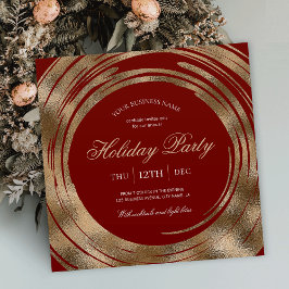 Helgdag Business Office Party Red & Guld Glitter Inbjudningar