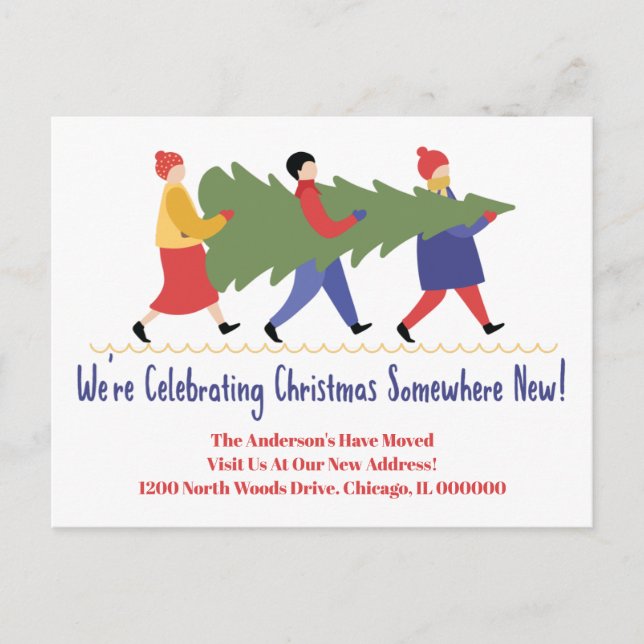 Helgdag Byte av Adress New Home Adress Meddelande Vykort (Framsida)