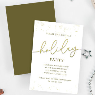 Helgdag Calligraphy-skript Enkel Glitter Inbjudningar