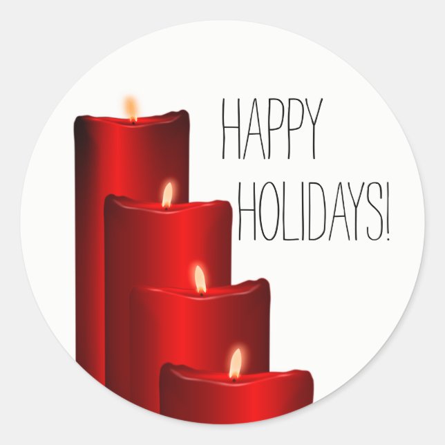 HELGDAG CANDLE ROUND STICKERS RUNT KLISTERMÄRKE (Framsida)
