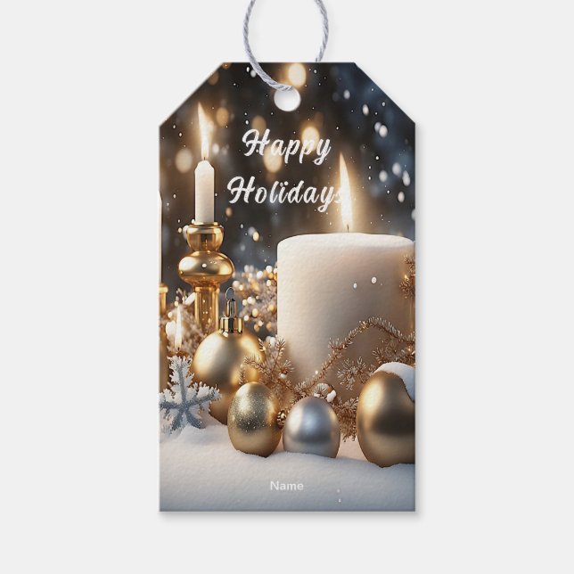 Helgdag Candles Helgdag Gift-Märkre Presentetikett (Framsidan)