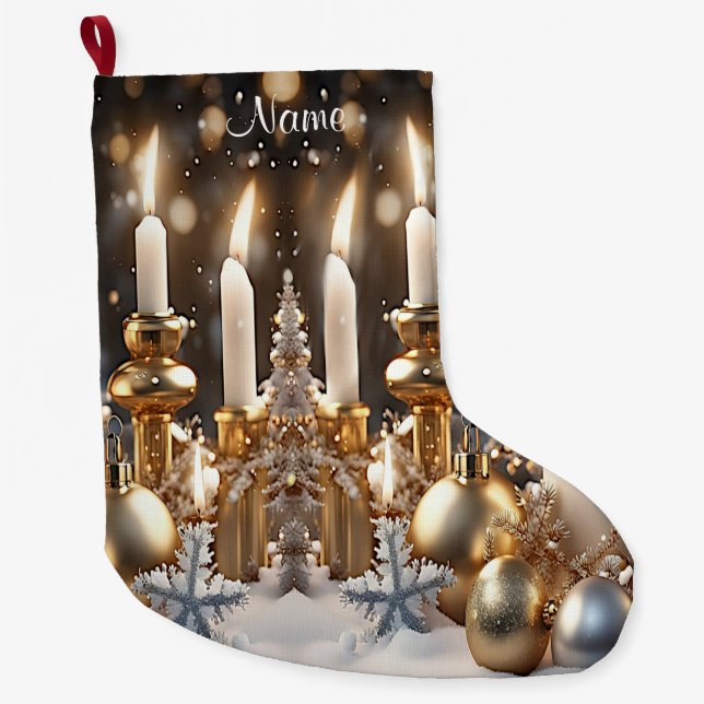 Helgdag Candles Helgdag Stocking Stor Julstrumpa (Framsidan)