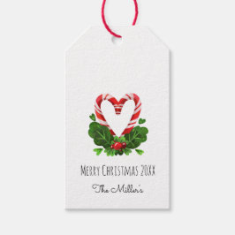 Helgdag Candy cane Heart God jul Namn Presentetikett