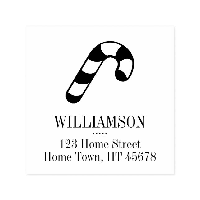 Helgdag Candy cane Returadress Självfärgande Stämpel (Design)