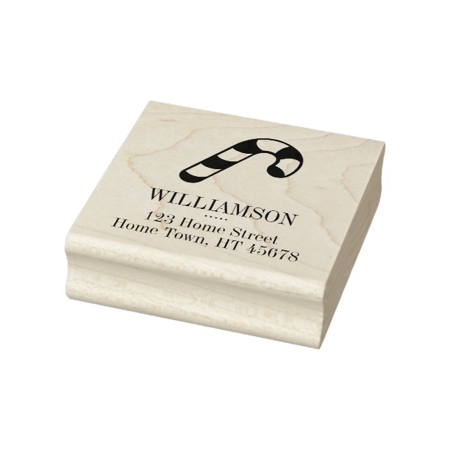 Helgdag Candy cane Returadress Stämpel (Stämpel)