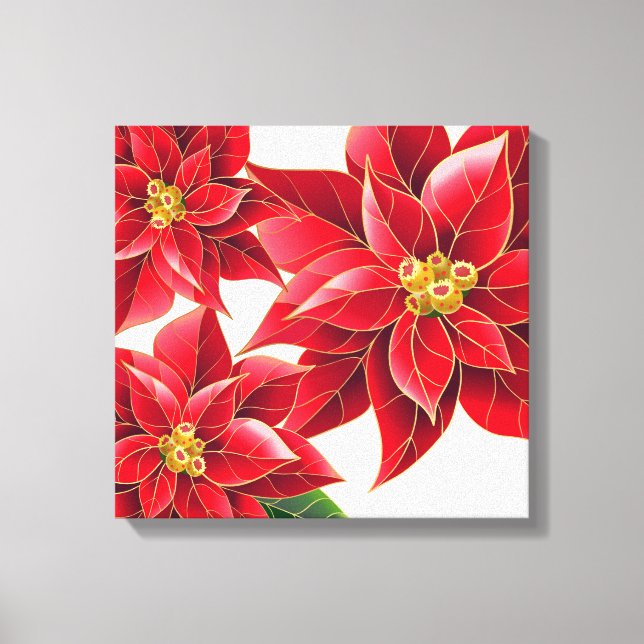 Helgdag Canvas Art-Red Poinsettias (Framsida)