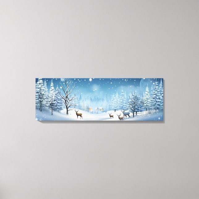 Helgdag Canvas Art-Winter-Hjort Scene (Framsida)