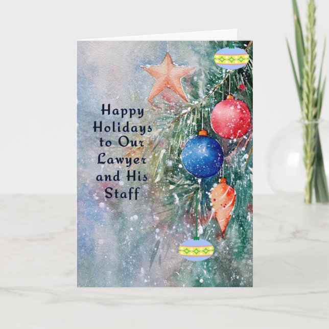 Helgdag Card för advokat och personal Kort (Framsida)