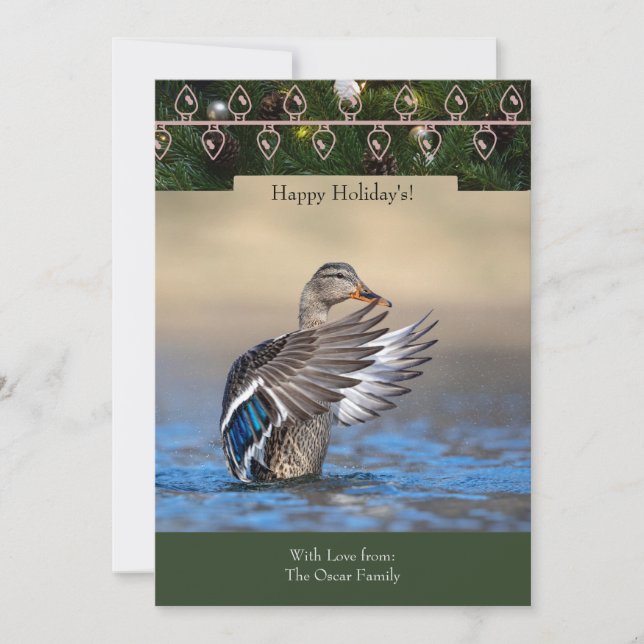 Helgdag Card med Mallard Anka Julkort (Framsida)