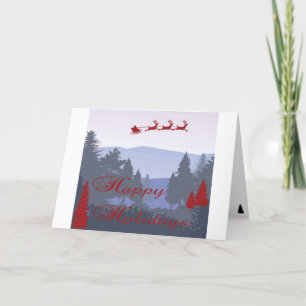 Helgdag card Shilouette Modern Träd Red Tack Kort