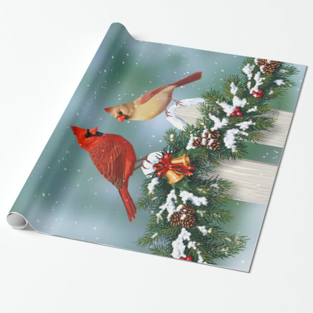 Helgdag Cardinals & Julgarland Presentpapper (Utrullad)