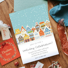 Helgdag Cerebration Colorful Home Snowy jul Inbjudningar