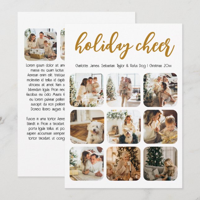 Helgdag Cheer 12 Personlig för fotojul Julkort (Fram/baksida)