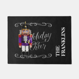 Helgdag Cheer Chalkboard Lila och Red Nutcracker