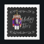 Helgdag Cheer Chalkboard Lila och Red Nutcracker Magnet<br><div class="desc">Helgdag temaobjekt designade av Umua. Tryckt och avsänt av Zazzle eller deras närstående företag.</div>