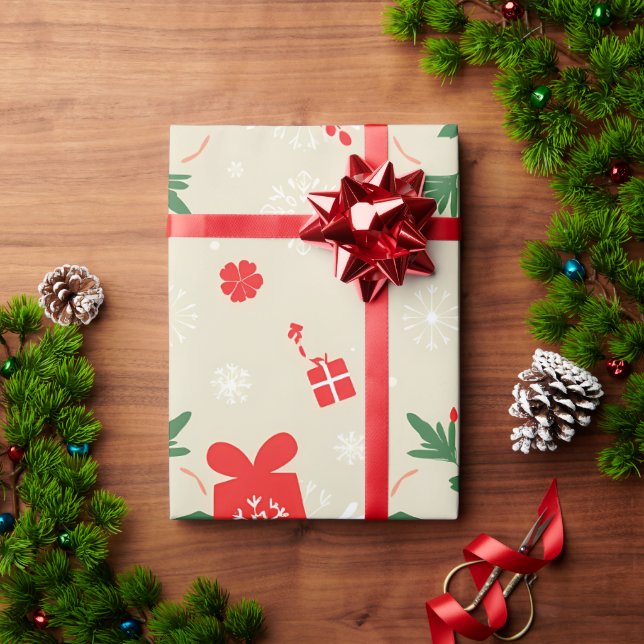 Helgdag Cheer Gift Wrap Mönster Presentpapper (Julgåva)