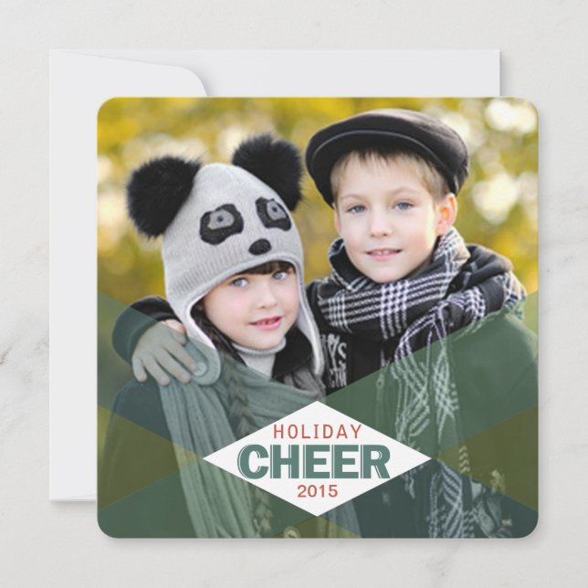 Helgdag Cheer Grönt Play Photo Flat Cards Julkort (Framsida)