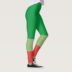 Helgdag Cheer i varje steg, Festive Elf Stil Leggings