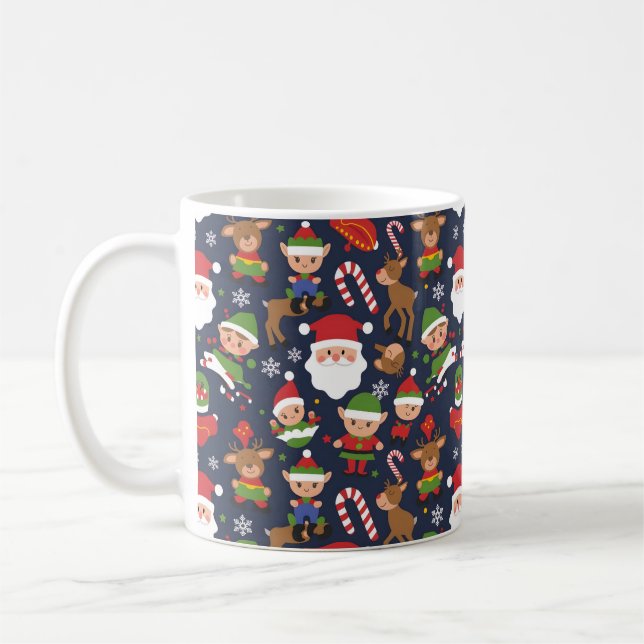 Helgdag Cheer jul Mönster Kaffemugg (Vänster)