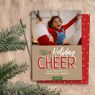 Helgdag Cheer Jul Photo Card Julkort