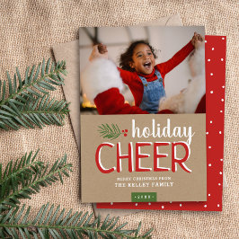 Helgdag Cheer Jul Photo Card Julkort