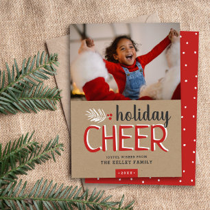 Helgdag Cheer Jul Photo Card Julkort