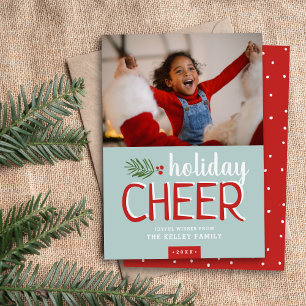 Helgdag Cheer Jul Photo Card Julkort