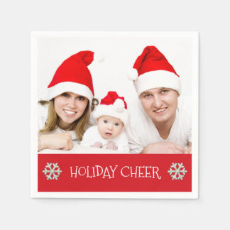 Helgdag Cheer Modern Family Helgdag Photo Napkins Pappersservett