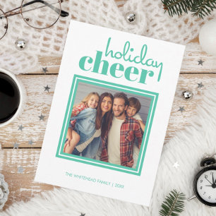 Helgdag Cheer Photo Grönt-kort Julkort