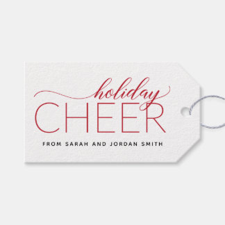Helgdag Cheer Red Gift-Märkre Presentetikett