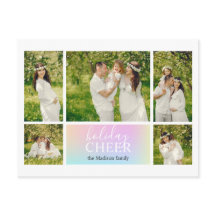 Helgdag Cheer Rosa Pastel Iridescent Photo