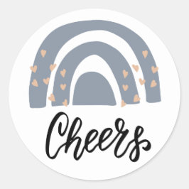 Helgdag Cheers Boho Rainbow Modern Runt Klistermärke