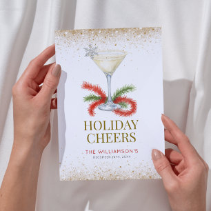 Helgdag Cheers Cocktail Martini jul Julkort