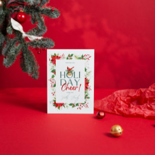 Helgdag Cheers Mistletoe Foliage Greeting Card Inbjudningar