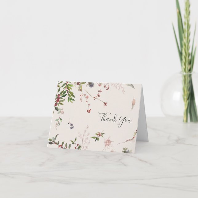 Helgdag Chic botaniskt | Champagne - tackkort (Framsida)