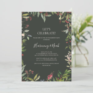 Helgdag Chic botaniskt Grönt Låt oss firande Inbjudningar