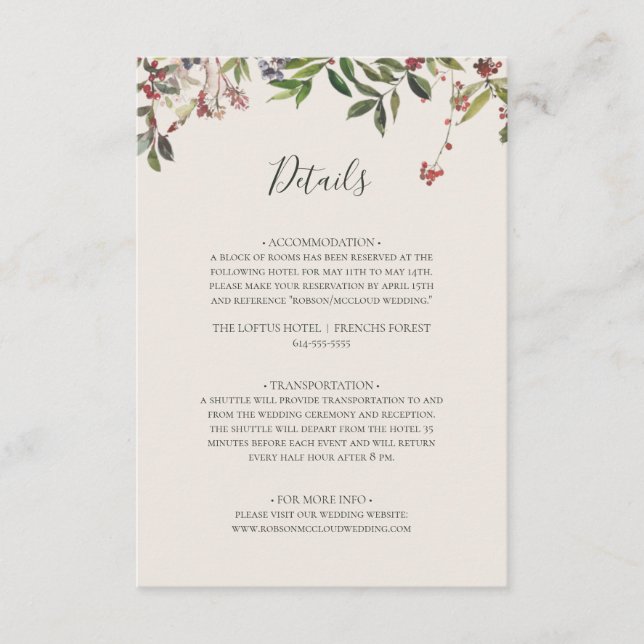 Helgdag Chic botaniskt | Information om champagne  Tilläggskort (Framsida)