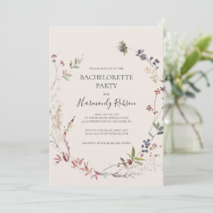Helgdag Chic botaniskt Ivory Bachelorette Party Inbjudningar