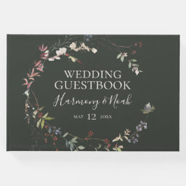 Helgdag Chic botaniskt | MÖRK GRÖNT BRÖLLOP Gästböcker