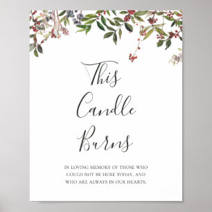 Helgdag Chic botaniskt Vit ljus brinner Poster