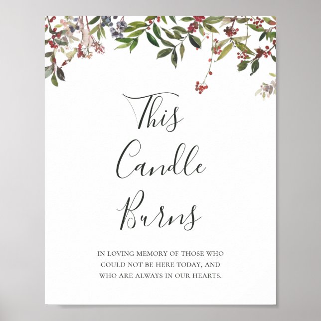 Helgdag Chic botaniskt | Vit ljus brinner Poster (Framsidan)