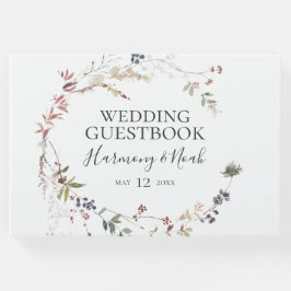 Helgdag Chic botaniskt | Vita Bröllop Gästböcker