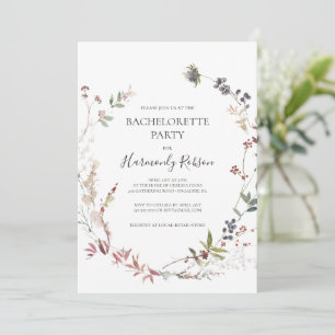 Helgdag Chic botaniskt White Bachelorette Party Inbjudningar
