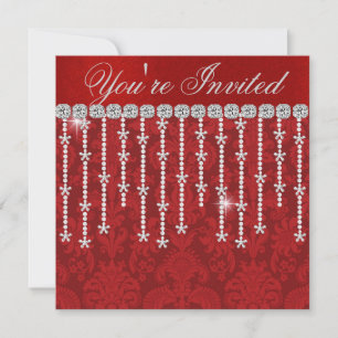 HELGDAG CHIC SNOWFLAKE BLING Party-inbjudan Inbjudningar