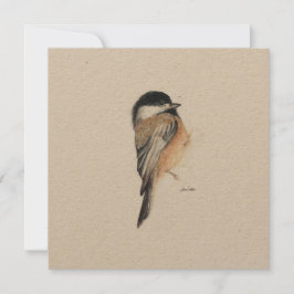 Helgdag Chickadee Painting Watercolor Julkort