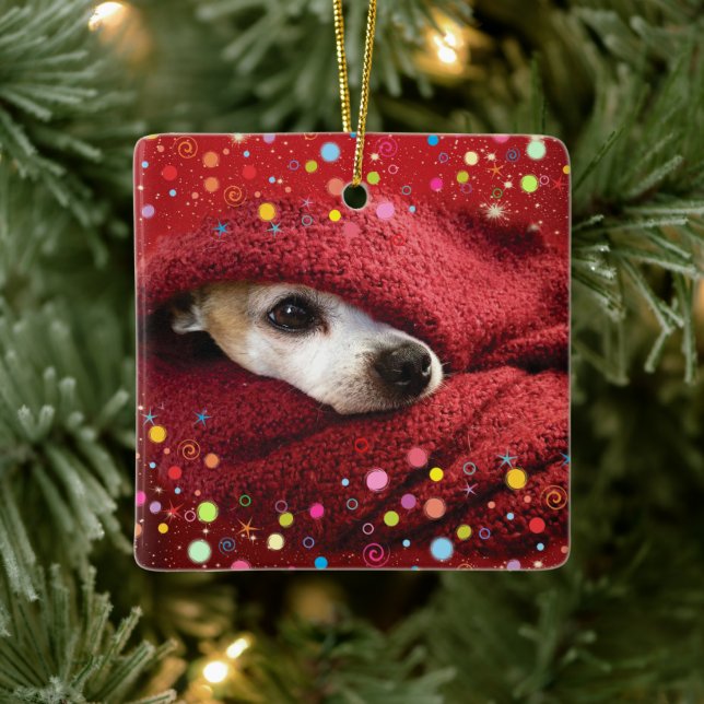 Helgdag Chihuahua Ceramic Ornament (Träd)