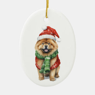 Helgdag Chow Ornament - Festive Hund älskare Julaf