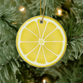 Helgdag Citrus Sunshine Lemon Julgransprydnad Keramik