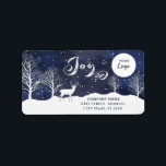 Helgdag Cla för den moderna vinterscenen Joy Corpo Adressetikett<br><div class="desc">Watercolor vinterscenskript Joy Corporations design. Sofistikerad och konstnärlig sammansättning av färg. Ett modernt,  unikt grafiskt konstverk som skapats för dig.</div>