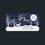 Helgdag Cla för den moderna vinterscenen Joy Corpo Adressetikett<br><div class="desc">Watercolor vinterscenskript Joy Corporations design. Sofistikerad och konstnärlig sammansättning av färg. Ett modernt,  unikt grafiskt konstverk som skapats för dig.</div>